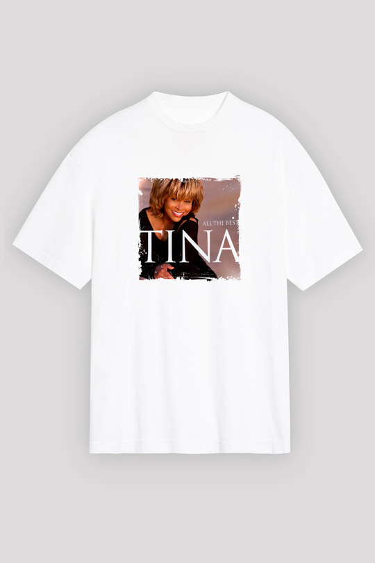 Tine Turner Baskılı Unisex Beyaz Tişört