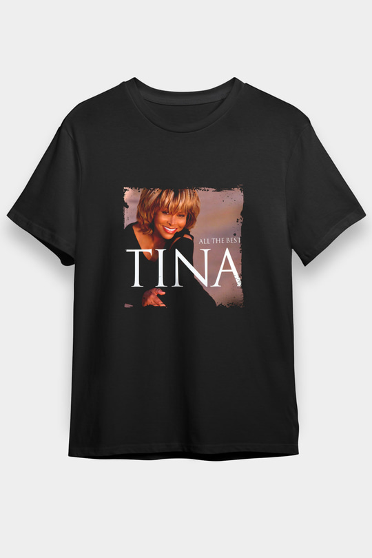 Tine Turner Baskılı Unisex Siyah Tişört