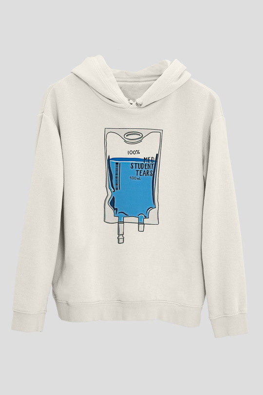 Tıp Bayramı Baskılı Beyaz Unisex Kapüşonlu Sweatshirt