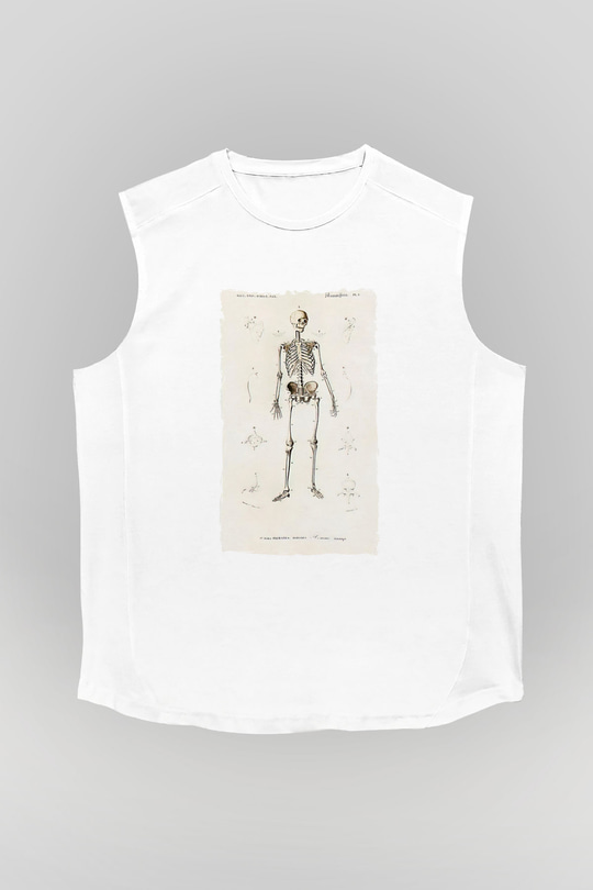 Tıp Bayramı Baskılı Beyaz Unisex Kolsuz Tişört - Tshirt