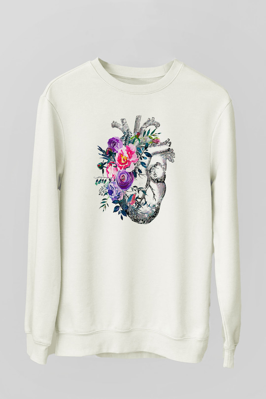 Tıp Bayramı Baskılı Beyaz Unisex Sweatshirt