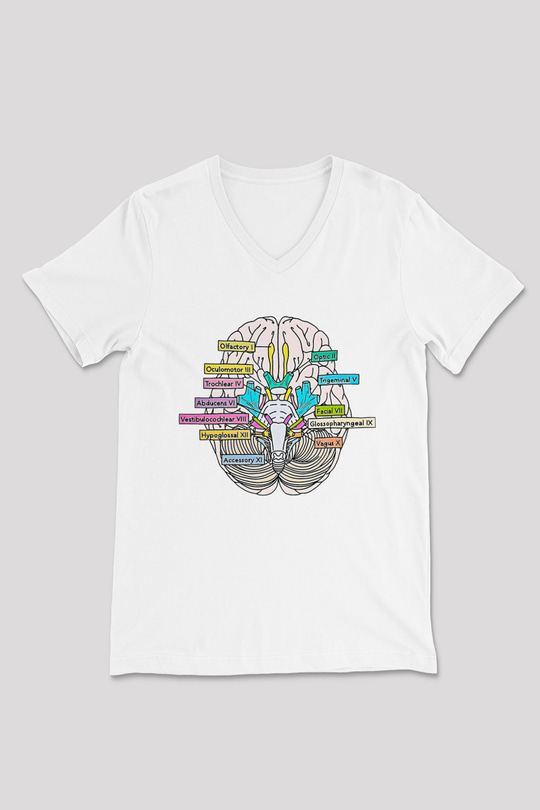 Tıp Bayramı Baskılı Beyaz Unisex V Yaka Tişört - Tshirt
