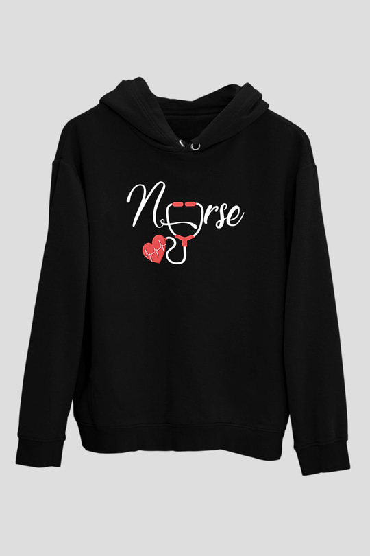 Tıp Bayramı Baskılı Unisex Siyah Hoodie