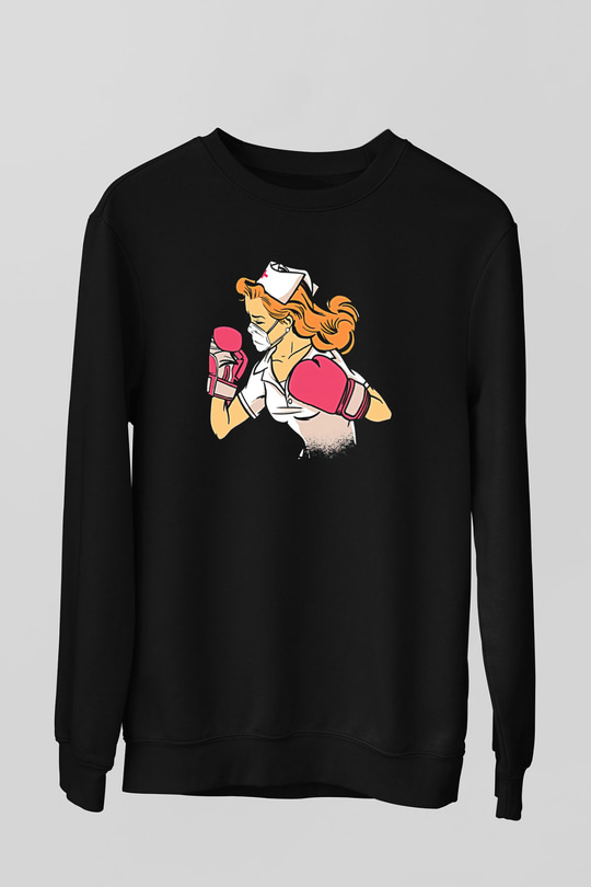 Tıp Bayramı Baskılı Unisex Siyah Sweatshirt