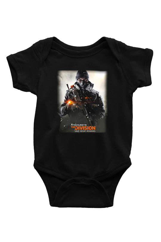 Tom Clancy Baskılı Siyah Bebek Body - Zıbın