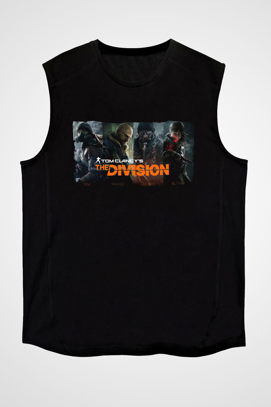 Tom Clancy Siyah Unisex Kolsuz Tişört