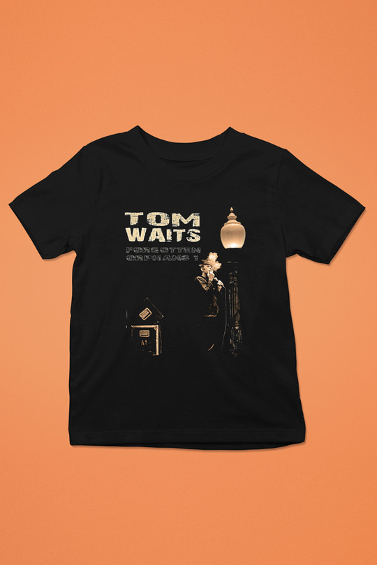 Tom Waits Baskılı Unisex Siyah Çocuk Tişört - Tshirt