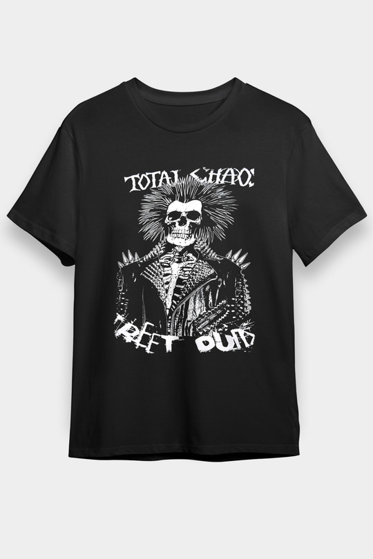 Total Chaos Baskılı Unisex Siyah Tişört - Tshirt