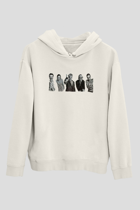 Trainspotting Baskılı Beyaz Unisex Hoodie