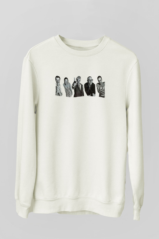 Trainspotting Baskılı Beyaz Unisex Sweatshirt