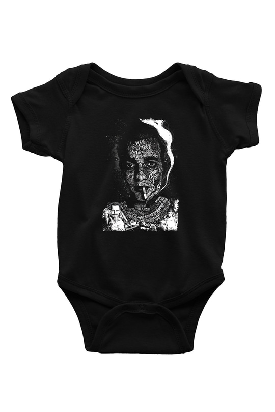 Trainspotting Baskılı Unisex Siyah Bebek Body - Zıbın