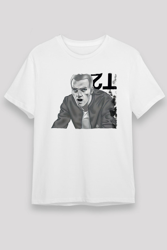 Trainspotting Unisex Baskılı Beyaz Tişört - Tshirt