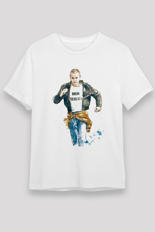 Trainspotting Unisex Baskılı Beyaz Tişört - Tshirt
