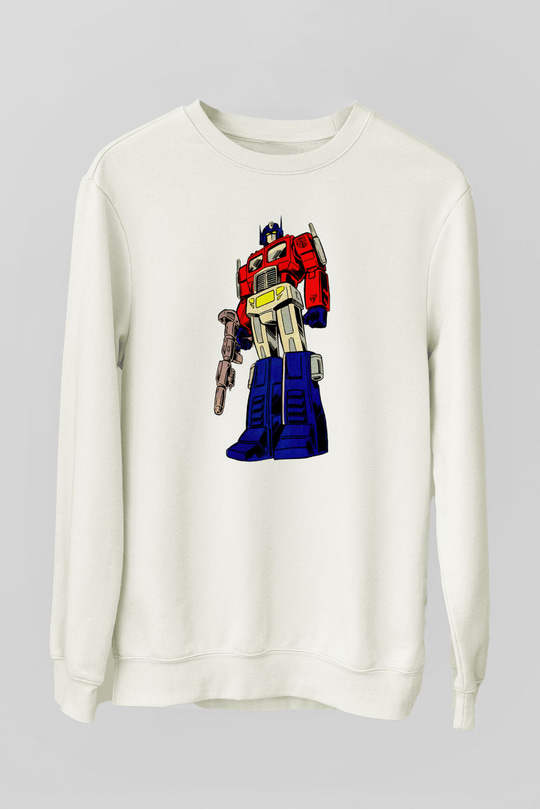 Transformers Beyaz Unisex  Sweatshirt