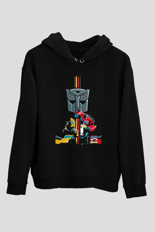 Transformers Siyah Unisex Hoodie