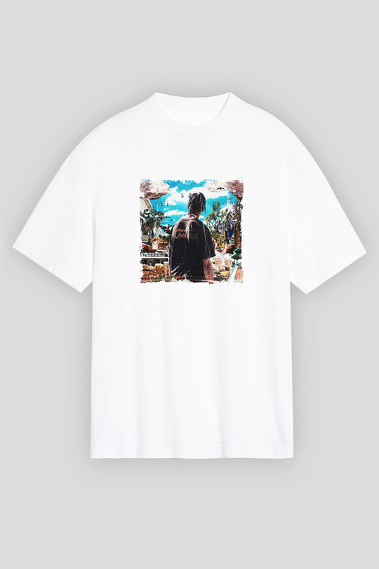 Travis Scott Baskılı Unisex Beyaz Tişört