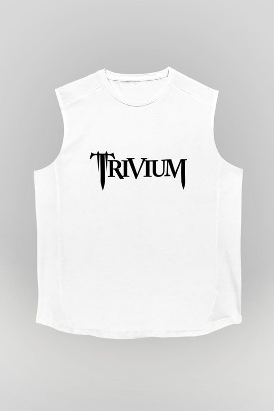Trivium Beyaz Unisex Kolsuz Tişört