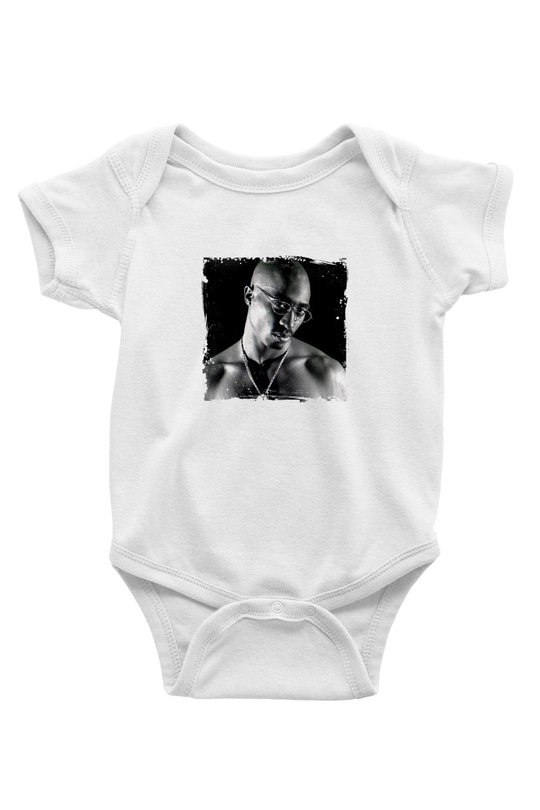 Tupac Baskılı Unisex Beyaz Bebek Body - Zıbın
