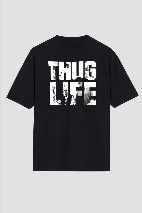 Tupac Shakur Siyah Unisex Oversize Tişört T-Shirt