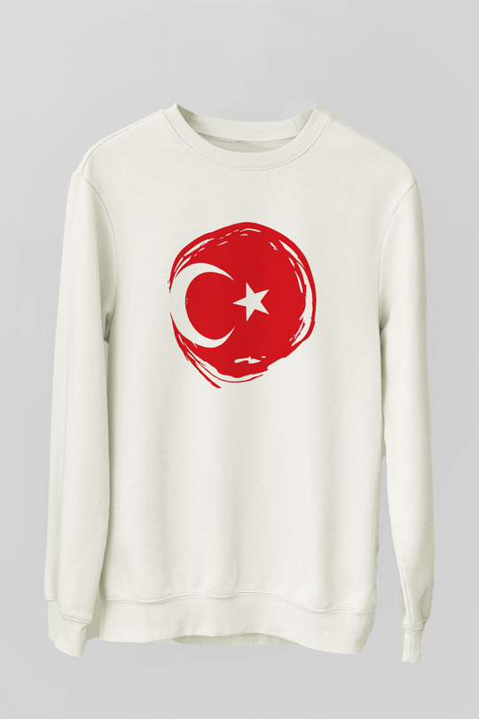 Türkiye Beyaz Unisex Sweatshirt