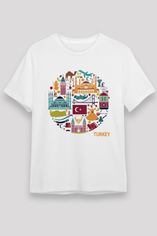 Türkiye Beyaz Unisex Tişört T-Shirt - TişörtFabrikası
