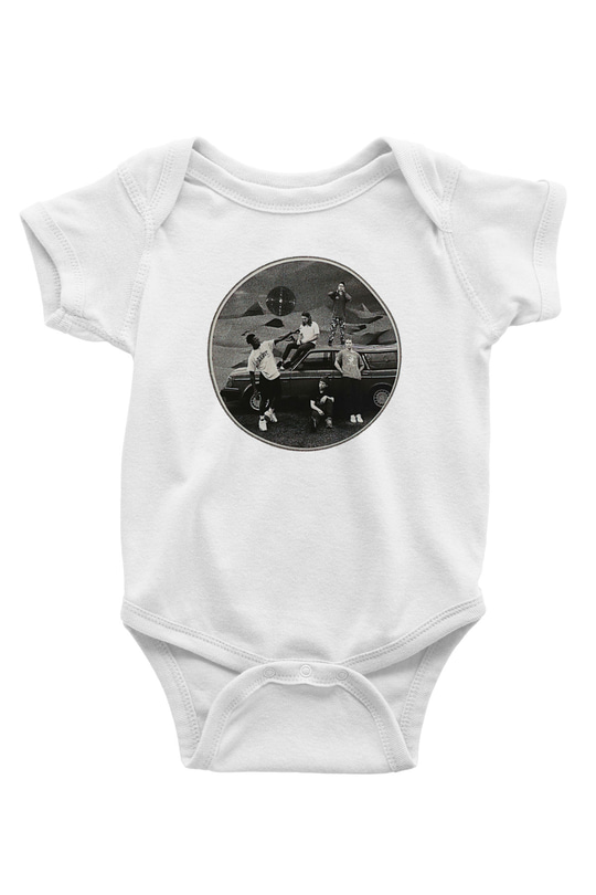 Turnstile Baskılı Beyaz Unisex Bebek Body - Zıbın