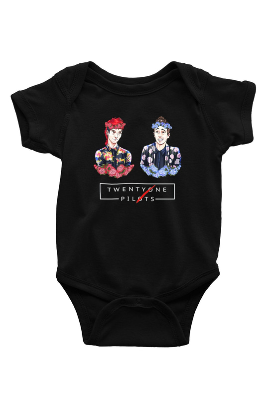 Twenty One Pilots Baskılı Siyah Bebek Body - Zıbın