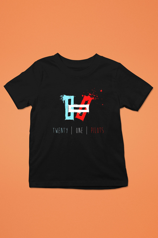 Twenty One Pilots Baskılı Siyah Unisex Çocuk Tişört
