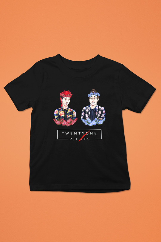 Twenty One Pilots Baskılı Siyah Unisex Çocuk Tişört