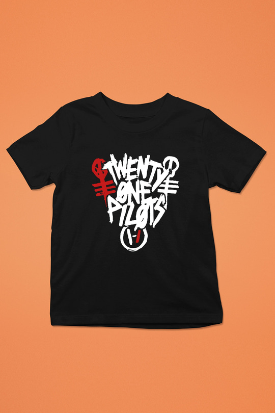 Twenty One Pilots Baskılı Siyah Unisex Çocuk Tişört