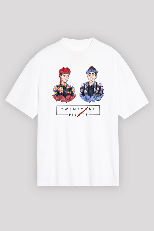 Twenty One Pilots Beyaz Unisex Oversize Tişört T-Shirt