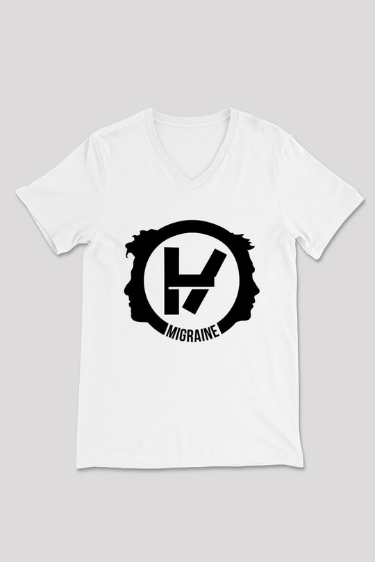 Twenty One Pilots Beyaz Unisex V Yaka Tişört T-Shirt