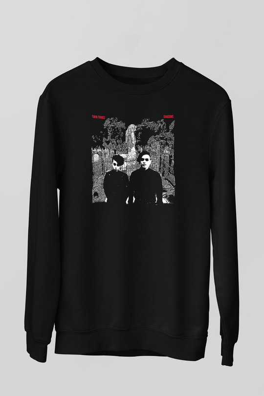 Twin Tribes Baskılı Unisex Siyah Sweatshirt