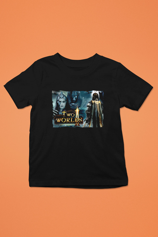 Two Worlds Siyah Unisex Çocuk Tişört