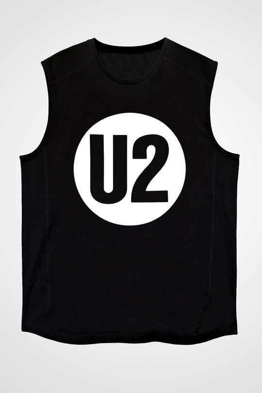 U2 Siyah Unisex Kolsuz Tişört