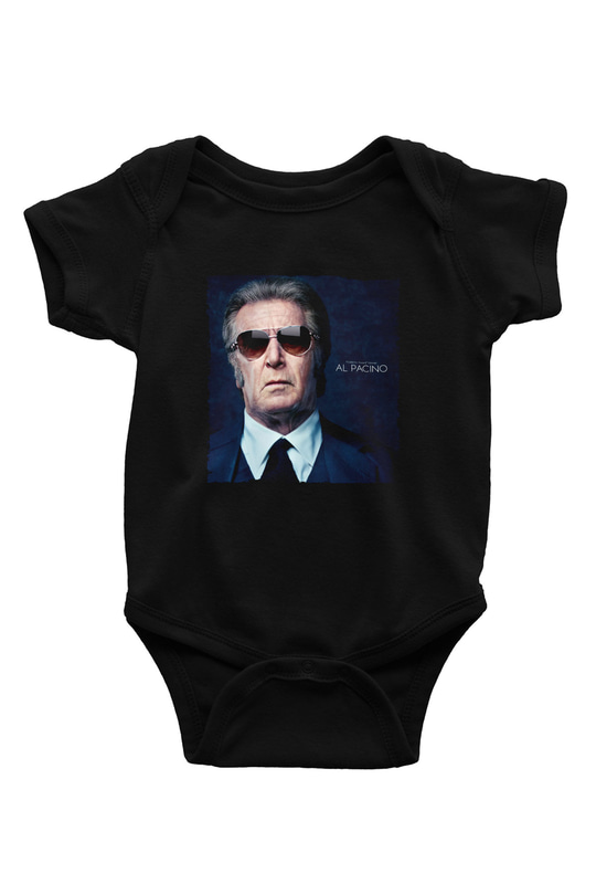 Unisex Al Pacino Baskılı Siyah Bebek Body - Zıbın