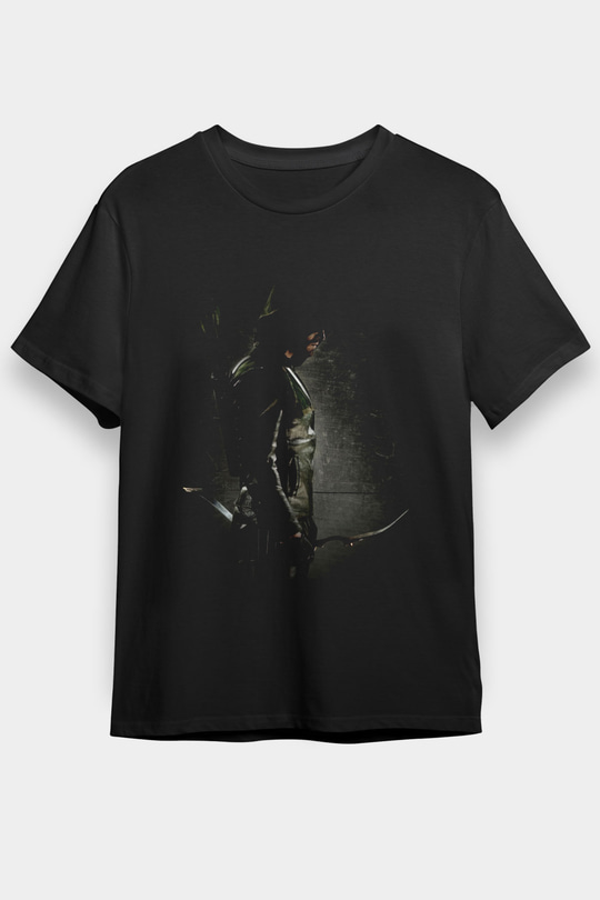 Unisex Arrow Baskılı Siyah Tshirt