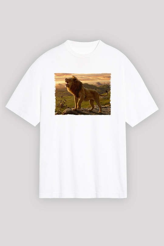 Unisex Aslan Kral (The Lion King) Baskılı Beyaz T-shirt