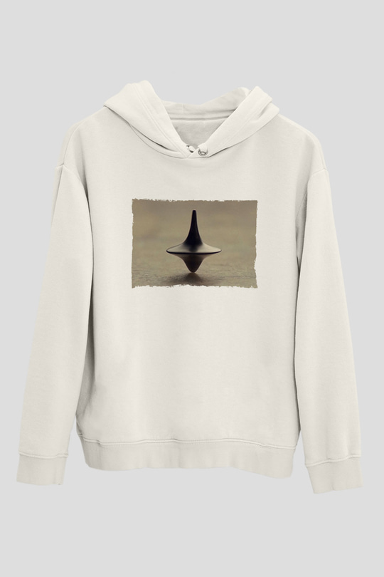 Unisex Başlangıç (Inception) Baskılı Beyaz Kapüşonlu Sweatshirt