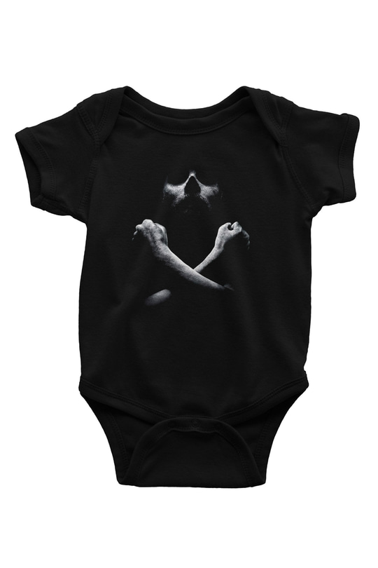 Unisex Black Sails Baskılı Siyah Bebek Body - Zıbın