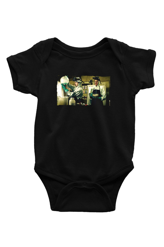 Unisex Breaking Bad Baskılı Siyah Bebek Body - Zıbın