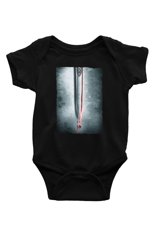 Unisex Cesur Yürek (Braveheart) Baskılı Siyah Bebek Body - Zıbın