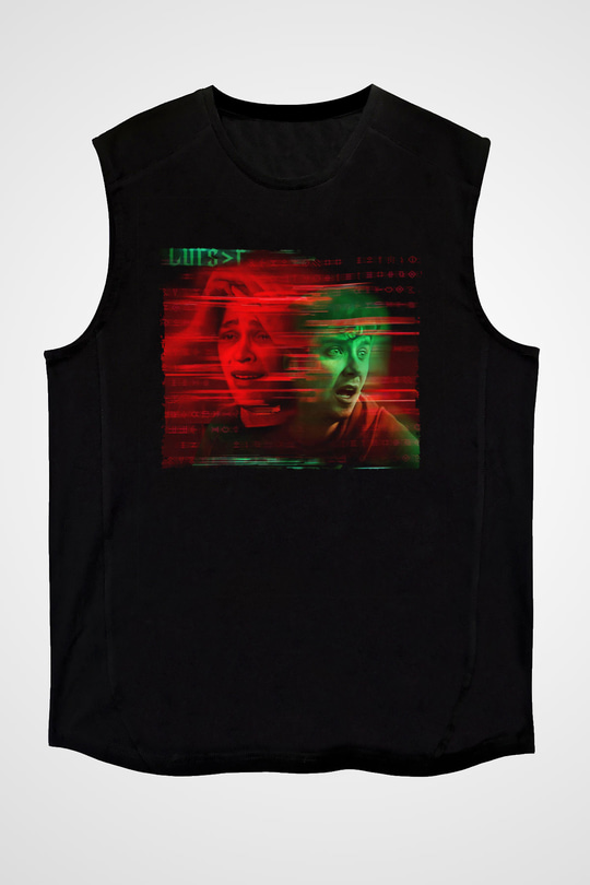 Unisex Choose or Die Baskılı Siyah Kolsuz Tshirt