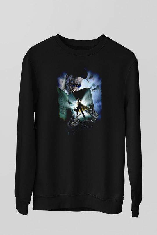Unisex Demon Knight (Tales from the Crypt Demon Knight) Baskılı Siyah Sweatshirt