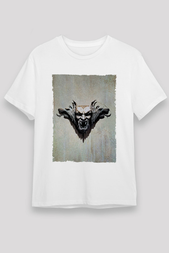 Unisex Drakula Baskılı Beyaz Tshirt