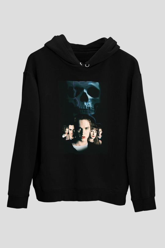 Unisex Final Destination Baskılı Siyah Kapüşonlu Sweatshirt