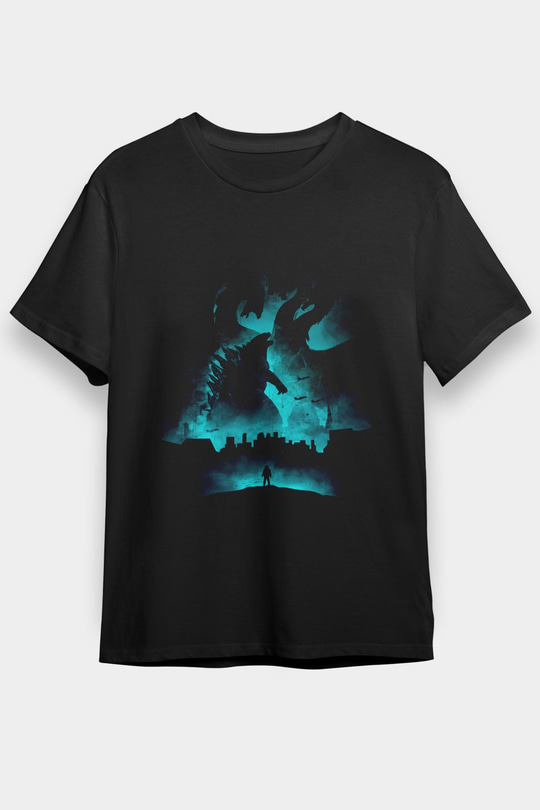 Unisex Godzilla II Canavarlar Kralı (Godzilla King of the Monsters) Baskılı Siyah T-Shirt