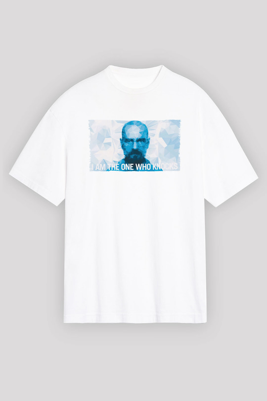 Unisex Heisenberg - Breaking Bad Baskılı Beyaz Oversize Tişört