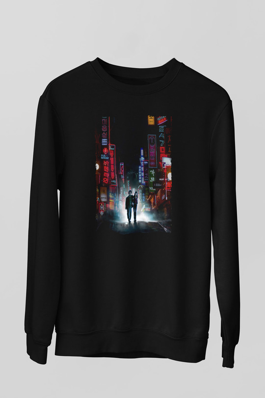 Unisex İhtiyar Delikanlı (Oldboy) Baskılı Siyah Sweatshirt