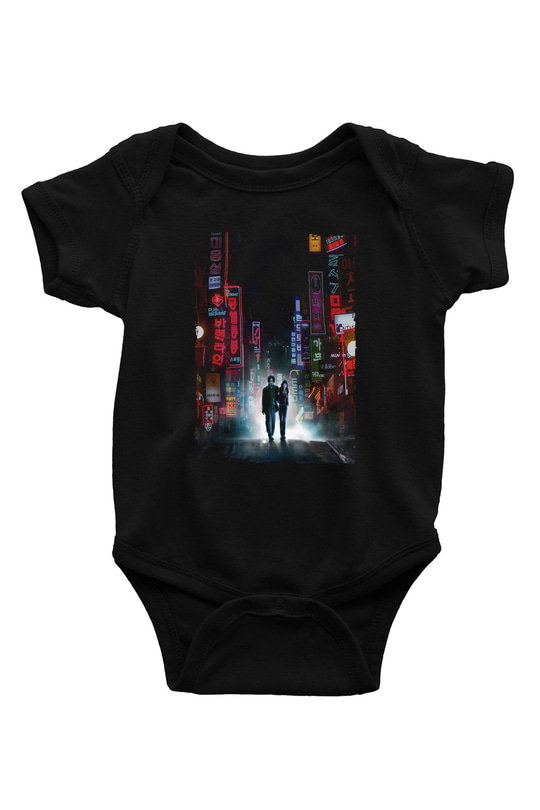 Unisex İhtiyar Delikanlı (Oldboy) Baskılı Siyah Bebek Body - Zıbın